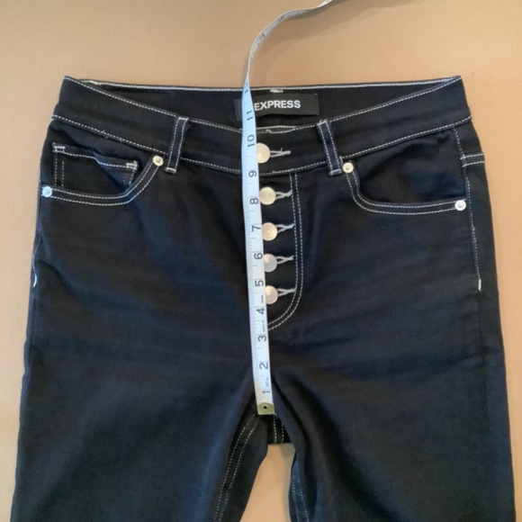 Express high rise black button fly skinny jean - Picture 3 of 12